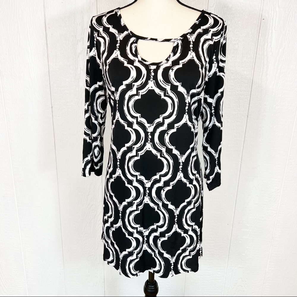 NEW White House Black Market WHBM Long Sleeve Shift Dress Size Large L